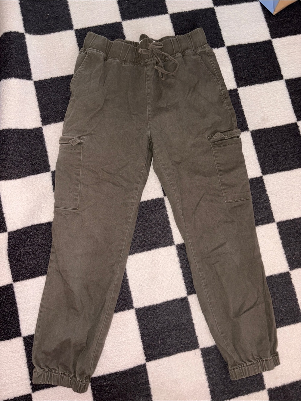 Army green cargo joggers